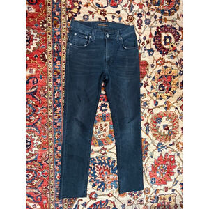 Nudie Jeans Thin Finn Organic Blue Strike Slim Skinny Dark Wash Size 29x32